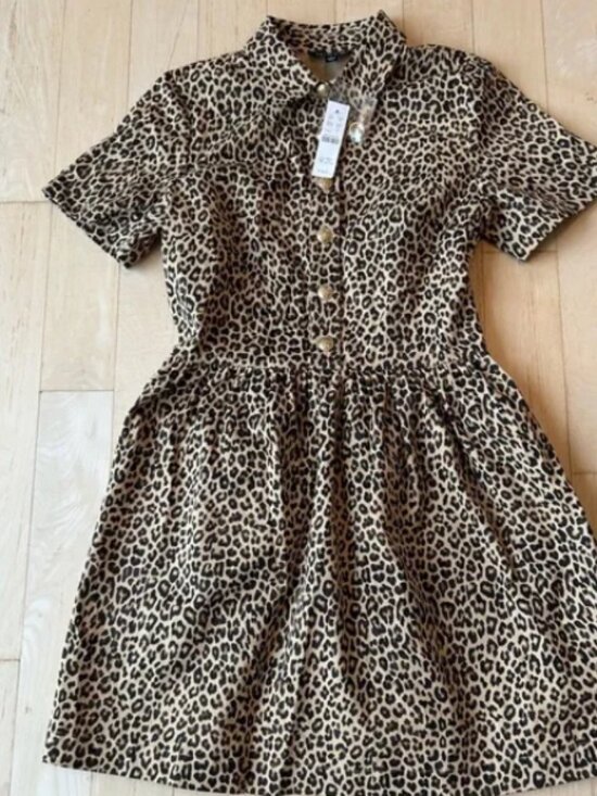 J.Crew A line shirtdress in leopard chino-CE758-cotton-BROWN LEOPARD-NWT-NWT - Picture 5 of 7